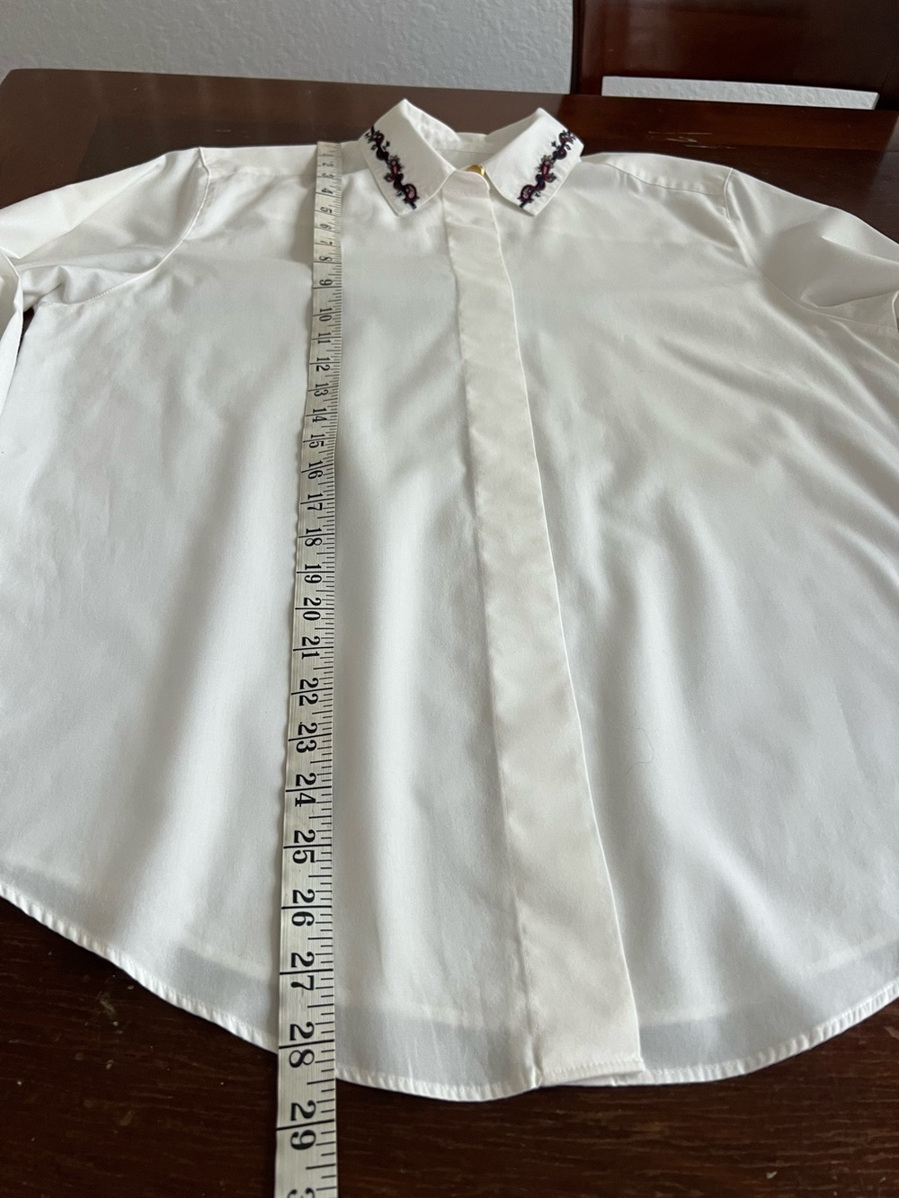 PENDLETON Embroidered Neck Button-Down Long-Sleeve Blouse | 12 - Picture 8 of 14